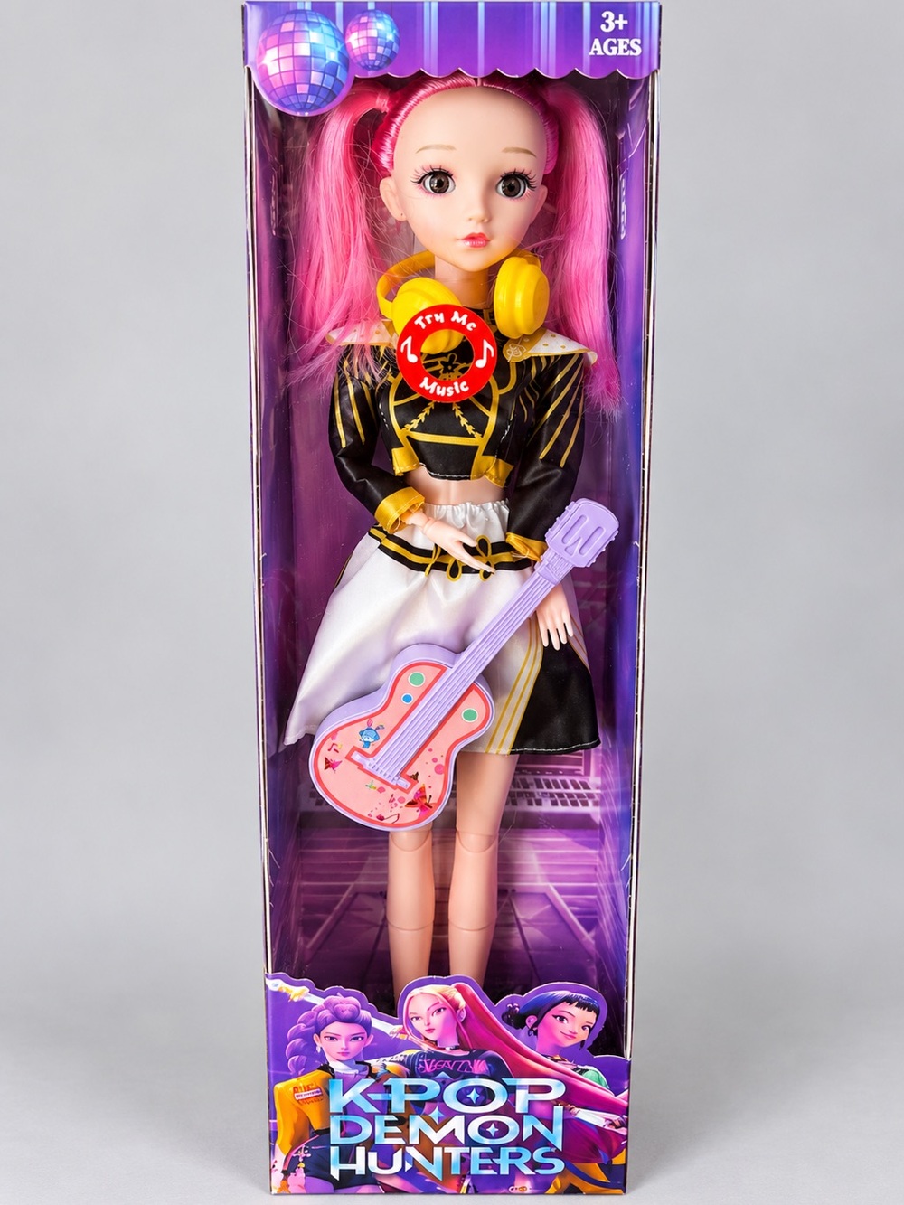 KPOP Demon Hunters Mira Large Singing Doll with Guitar & Headphones – Music Doll